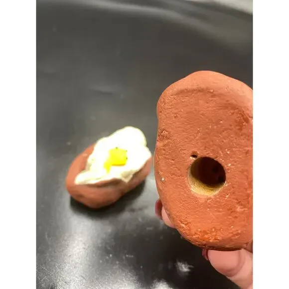 Vintage polymer clay fried egg miniature decorations - Picture 3 of 3